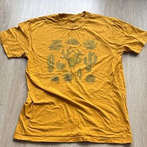 Womens Mustard Graphic Cacti T-Shirt